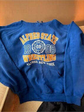 🎓 Alfred State Wrestling Blue Hoodie Large 🎓